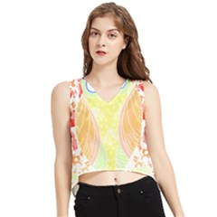 Owl Illustration T- Shirtowl T- Shirt V-neck Cropped Tank Top by maxcute