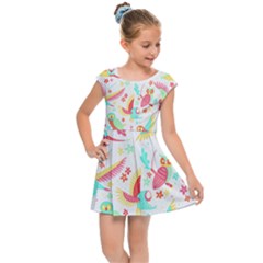 Owl T- Shirt Owl Pattern T- Shirt Kids  Cap Sleeve Dress by maxcute