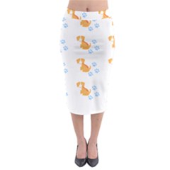 Pet T- Shirtdog And Cat Lover Pattern T- Shirt Midi Pencil Skirt by maxcute