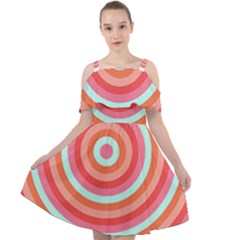 Pop Art T- Shirt Pop Mod Circles #3 T- Shirt Cut Out Shoulders Chiffon Dress by maxcute