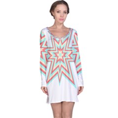 Pop Art T- Shirt Retro Star 3 Long Sleeve Nightdress by maxcute