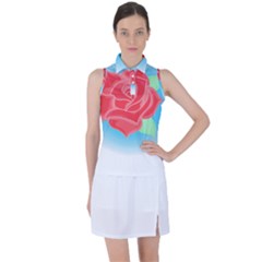 Rose T- Shirt Neotraditional Rose T- Shirt Women s Sleeveless Polo Tee by maxcute