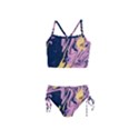 Pink Black And Yellow Abstract Painting Girls  Tankini Swimsuit View1