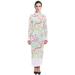 Snake T- Shirt Snakes Pattern T- Shirt Turtleneck Maxi Dress by maxcute