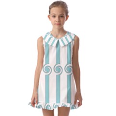 Stripes T- Shirt Pastel Stripes, Twirls And Swirls T- Shirt Kids  Pilgrim Collar Ruffle Hem Dress by maxcute