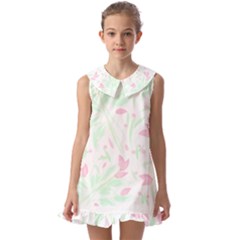 Tropical Island T- Shirt Pattern Love Collection Kids  Pilgrim Collar Ruffle Hem Dress by maxcute