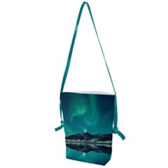 Blue And Green Sky And Mountain Folding Shoulder Bag by Jancukart