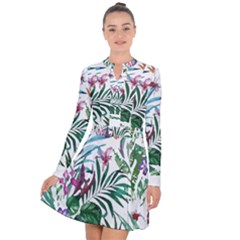 Tropical T- Shirt Tropical Bloom Wool Flowers T- Shirt Long Sleeve Panel Dress by maxcute