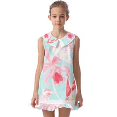 Tropical T- Shirt Tropical Fascinating Unfold T- Shirt Kids  Pilgrim Collar Ruffle Hem Dress by maxcute