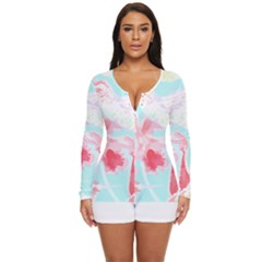 Tropical T- Shirt Tropical Fascinating Unfold T- Shirt Long Sleeve Boyleg Swimsuit by maxcute