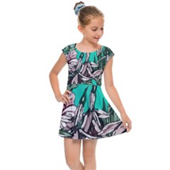 Tropical T- Shirt Tropical Fashion Aloha T- Shirt Kids  Cap Sleeve Dress by maxcute