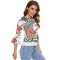 Tropical T- Shirt Tropical Fashion Florealense T- Shirt Bell Sleeve Top View3