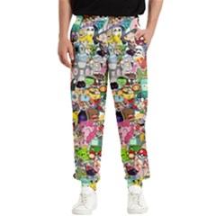 Assorted Cartoon Characters Doodle  Style Heroes Men s Elastic Waist Pants by Jancukart