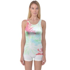 Tropical T- Shirt Tropical Graceful Forestry T- Shirt One Piece Boyleg Swimsuit by maxcute