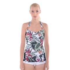 Tropical T- Shirt Tropical Handsome Sprout T- Shirt Boyleg Halter Swimsuit  by maxcute