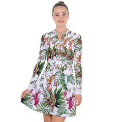 Tropical T- Shirt Tropical Majestic Floral T- Shirt Long Sleeve Panel Dress by maxcute