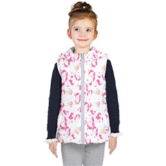 Unicorn Rainbow Heart T- Shirt Rainbow Unicorn Heart T- Shirt Kids  Hooded Puffer Vest by maxcute