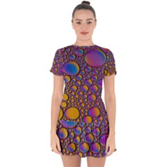 Bubble Color Drop Hem Mini Chiffon Dress by artworkshop