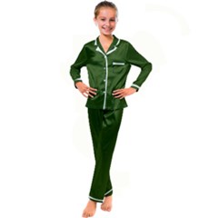 Forest Obsidian Kid s Satin Long Sleeve Pajamas Set by HWDesign