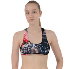 Chocolate Dark Criss Cross Racerback Sports Bra by artworkshop