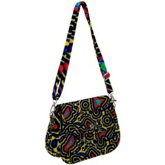 Background Graphic Art Saddle Handbag by Ravend