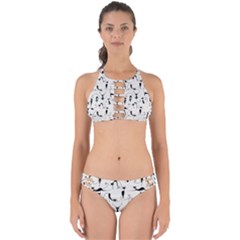 Pattern Cats Black Feline Kitten Perfectly Cut Out Bikini Set by Ravend