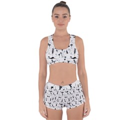 Pattern Cats Black Feline Kitten Racerback Boyleg Bikini Set by Ravend