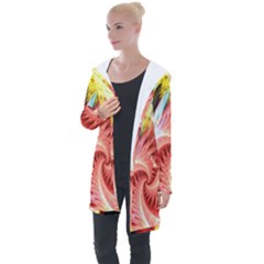 Fractalflowers Longline Hooded Cardigan by Sparkle