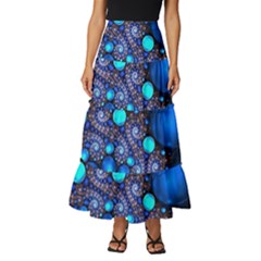 Digitalart Balls Tiered Ruffle Maxi Skirt by Sparkle