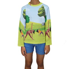 Large Kids  Long Sleeve Swimwear by SymmekaDesign