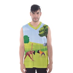 Large Men s Basketball Tank Top by SymmekaDesign