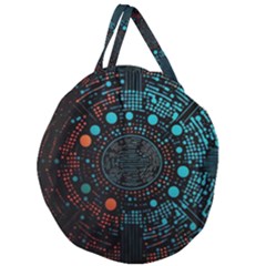 Big Data Abstract Abstract Background Giant Round Zipper Tote by Pakemis