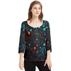 Big Data Abstract Abstract Background Chiffon Quarter Sleeve Blouse by Pakemis