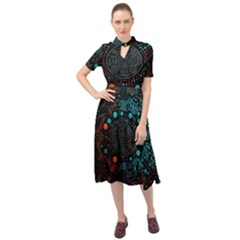 Big Data Abstract Abstract Background Keyhole Neckline Chiffon Dress by Pakemis