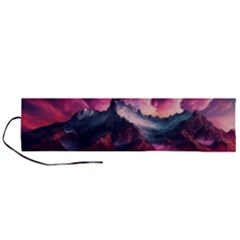 Ai Generated Mountain Ocean Lava Fire Sky Sea Roll Up Canvas Pencil Holder (l) by Pakemis