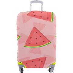 Background Watermelon Pattern Fruit Food Sweet Luggage Cover (large) by Jancukart