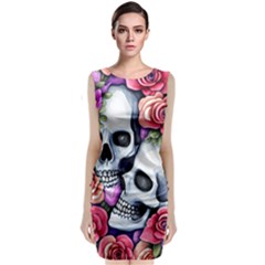 Floral Skeletons Classic Sleeveless Midi Dress by GardenOfOphir