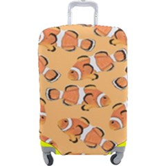 Fish Clownfish Orange Background Luggage Cover (large) by Ravend