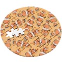 Fish Clownfish Orange Background Wooden Puzzle Round View3