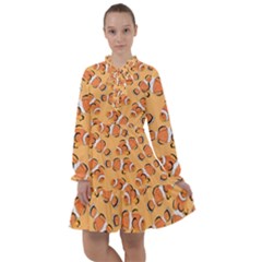 Fish Clownfish Orange Background All Frills Chiffon Dress by Ravend