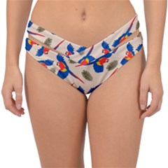 Bird Animals Parrot Pattern Double Strap Halter Bikini Bottoms by Ravend