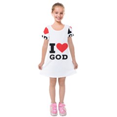 I Love God Kids  Short Sleeve Velvet Dress by ilovewhateva