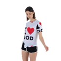 I love god Asymmetrical Short Sleeve Sports Tee View2