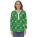 Leaf Clover Star Glitter Seamless Zip Up Long Sleeve Blouse View1