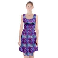 Snow White Blue Purple Tulip Racerback Midi Dress by Pakemis