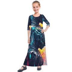 Who Sample Robot Prettyblood Kids  Quarter Sleeve Maxi Dress by Ravend