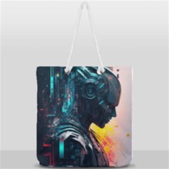 Who Sample Robot Prettyblood Full Print Rope Handle Tote (large) by Ravend