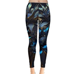 Flower Metal Flowers Sculpture Leggings  by Ravend