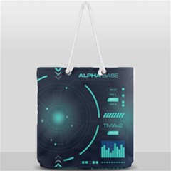 Sci Fi Computer Screen Full Print Rope Handle Tote (large) by Uceng