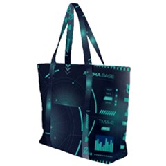 Sci Fi Computer Screen Zip Up Canvas Bag by Uceng